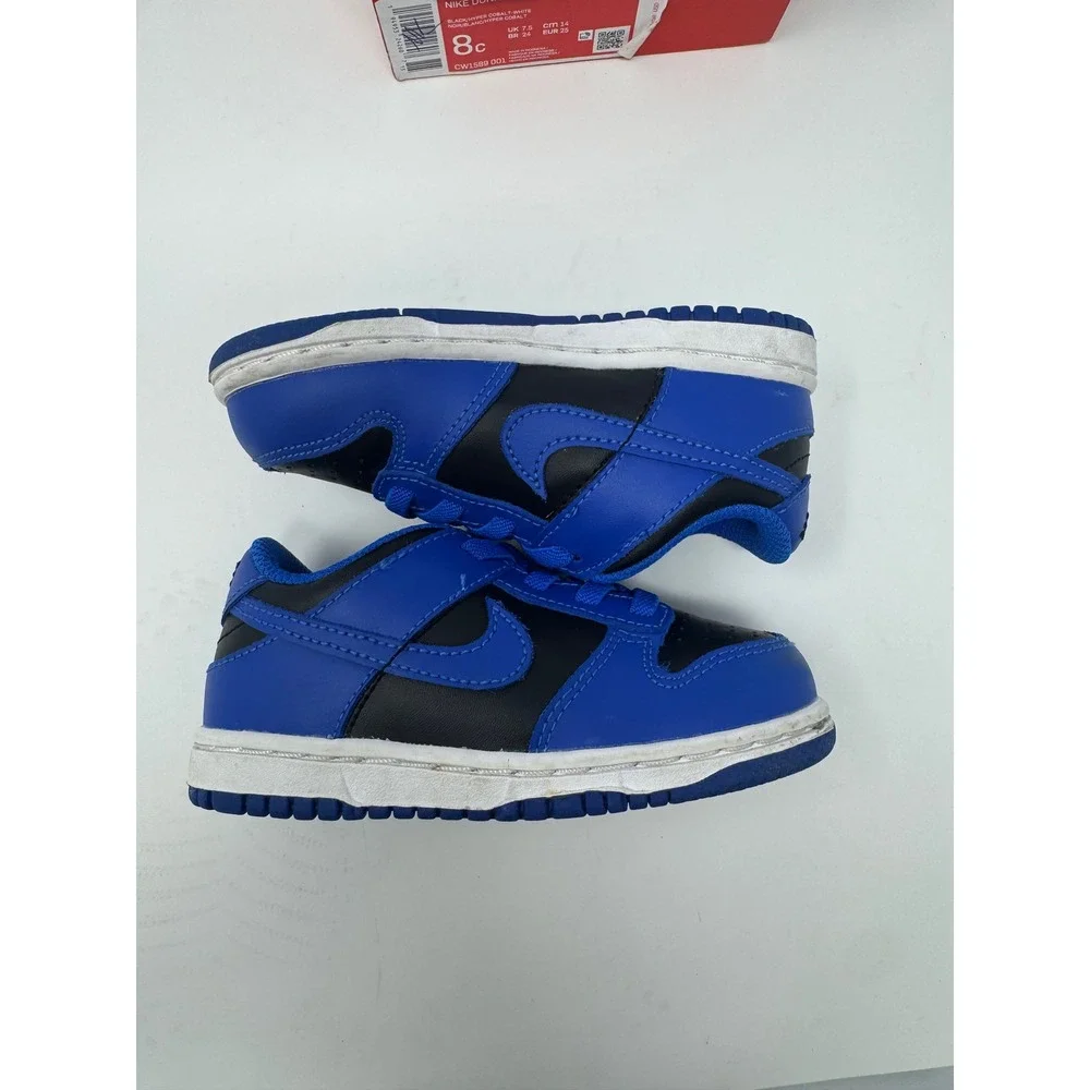 Nike Dunk Low TDE Hyper Cobalt Black Blue Toddler Sneakers CW1589-001 Size 8C